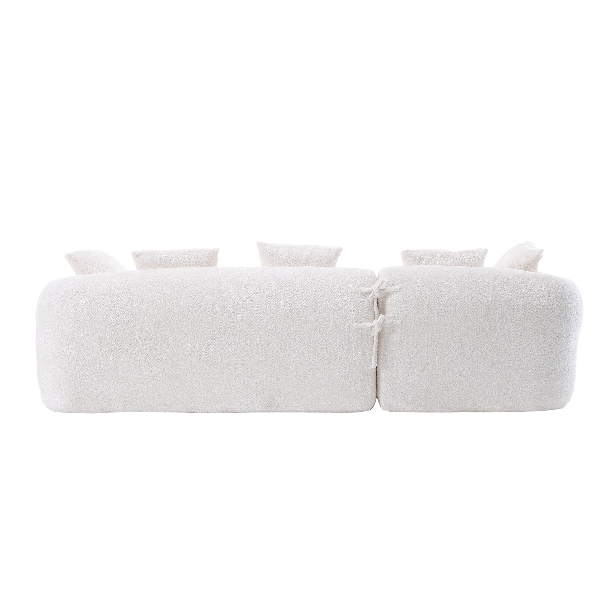 Coolmore Boucle Sofa 3 Seater For Living Room Oversized Comfy Sofa L Shape Sofa Couch With Chaise Home Furniture Sleeper Sectional Sofa For Apartment, Office Left Hand Facing Beige Beige Primary Living Space Foam Boucle 3 Seat