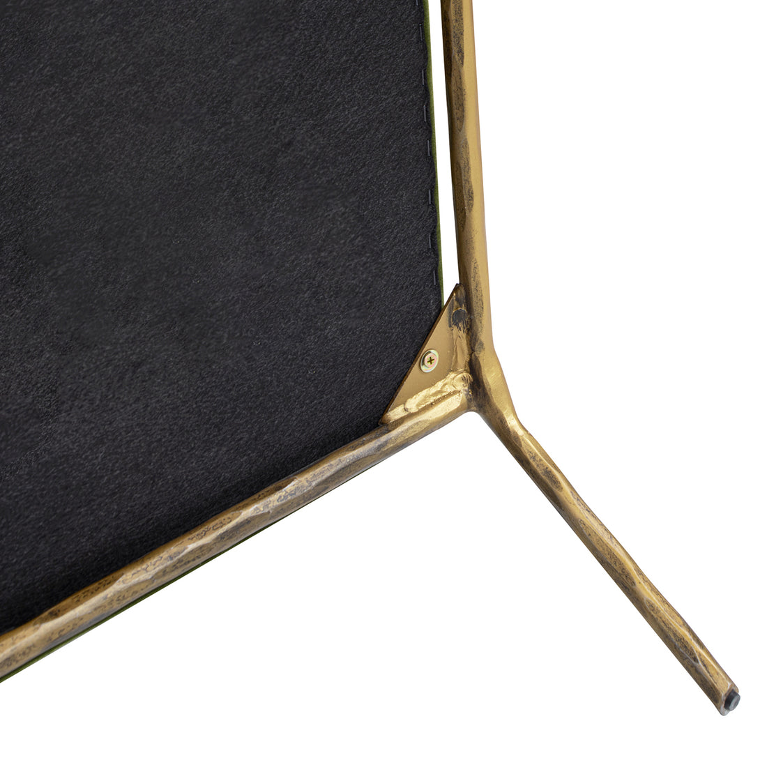 Aerin 24.5" Hammered Brass Upholstered Accent Arm Chair, Olive Green Performance Velvet Olive Green Foam Velvet
