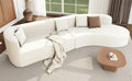 Modern Large 2 Piece Sectional Sofa With 3 Pillows,For Living Room, Bedroom Beige Polyester 2 Seat