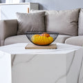 Modern Mdf Coffee Table, With Complex Texture Patterns, Style And Texture Coffee Table To Redefine Your Interior Decoration And Enhance Your Living Space, Stylish And Durable Design White Mdf