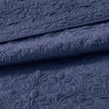 Reversible Quilt Set Navy King Cal King Navy Cotton