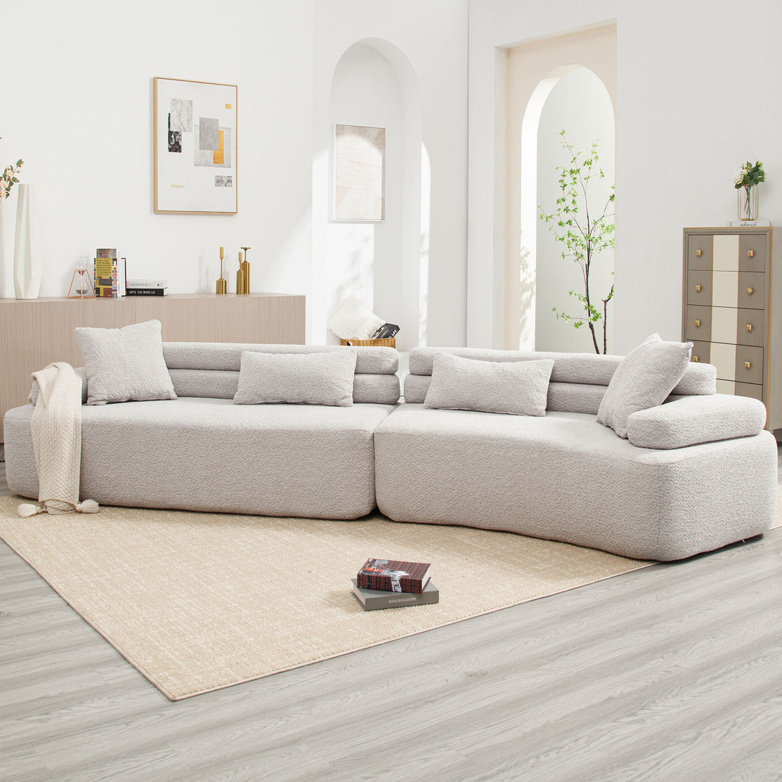 Unique Modeling Design,Upholstered Indoor Furniture,Foam Filled Sleeper Sofa Bed For Living Room,Bedroom,3 Colors Light Gray Primary Living Space Modern Foam Polyester 4 Seat