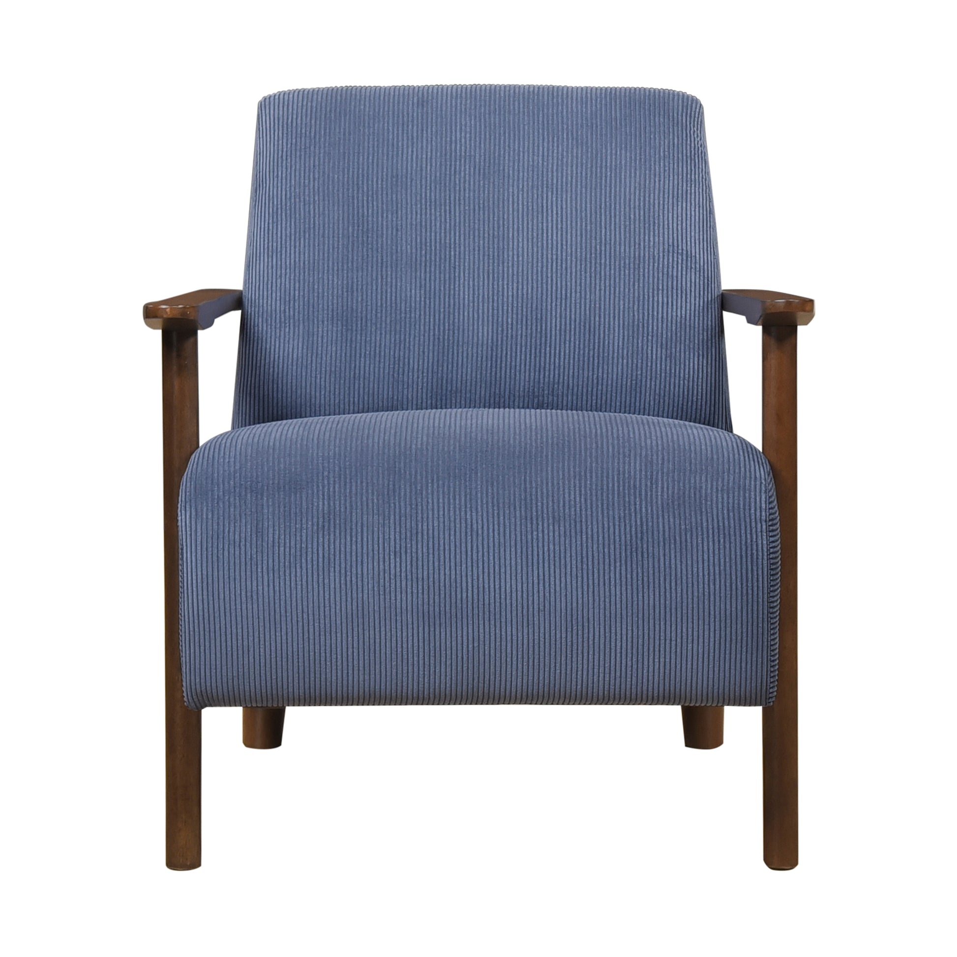 Modern Design 1Pc Accent Chair Blue Corduroy Seat Cushions Solid Wood Living Room Furniture Blue Primary Living Space Contemporary,Modern Plywood,Solid Wood