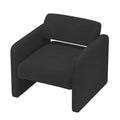 Black Single Sofa Chair, Upholstered Comfortable Chair With Armrests, For Dining Room Bedroom Living Room Reception Black 30.9