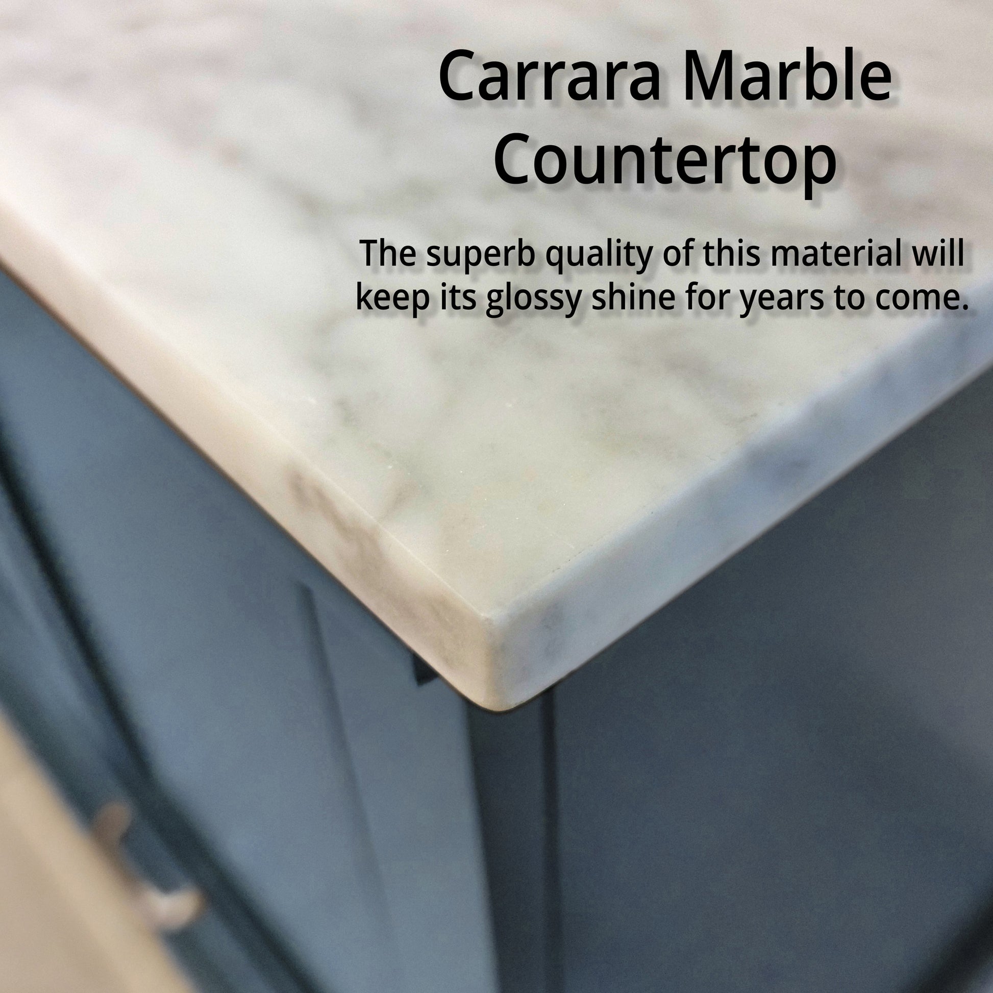 Navy Blue Double Bath Vanity 84 In. W X 22 In. D, With Carrara Marble Top Navy Blue Plywood Wood