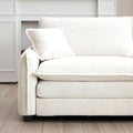 Warm And Cozy Living Room Sofa With 4 Pillows Upholstered Large Deep Seat 2 Seater Sofa For Living Room, Beige Corduroy Beige Corduroy 2 Seat