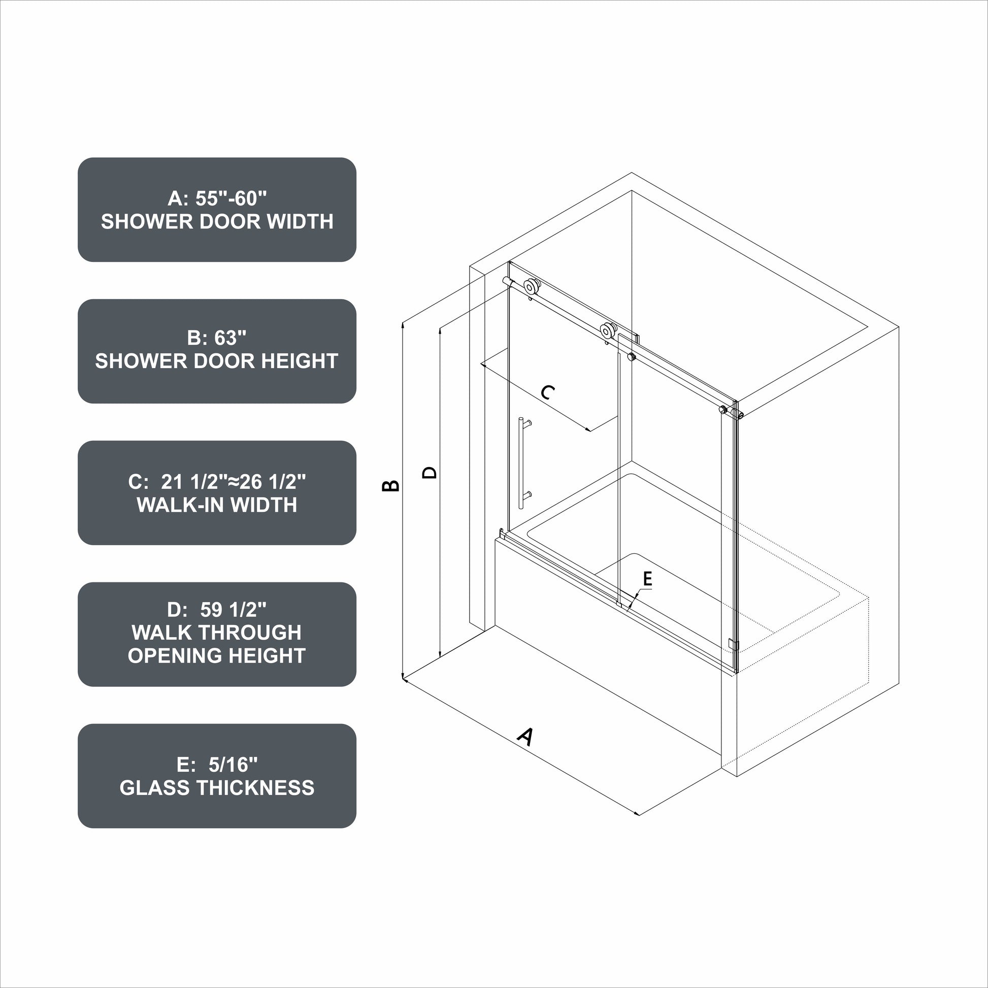 6063 Brushed Nickel Frameless One Fixed And One Shifted Shower Door,70Mm 304 Stainless Steel Large Pulleys With Adjustable Soft Closing Function,With Nano Easy Cleaning,Stick Explosion Proof Menbrance Brushed Nickel Bathroom American Design,Minimalist