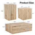 Modern Three Piece Coffee Table.Elevate Your Living Space With This Modern Mdf Coffee Table That Showcases Smooth, Light Wood Color Texture Patterns. Stylish Design. Wood Mdf