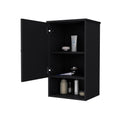 Carrizo Medicine Cabinet In Melamine With One Door, Black Black 1 3 24 To 31 In Bathroom Wall Mounted Minimalist,Modern 10 15 Inches Particle Board Melamine