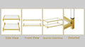 Modern Minimalist Style Gold Metal Frame With Acrylic Leg Coffee Table Cs 1195 Golden,Transparent Glass Acrylic