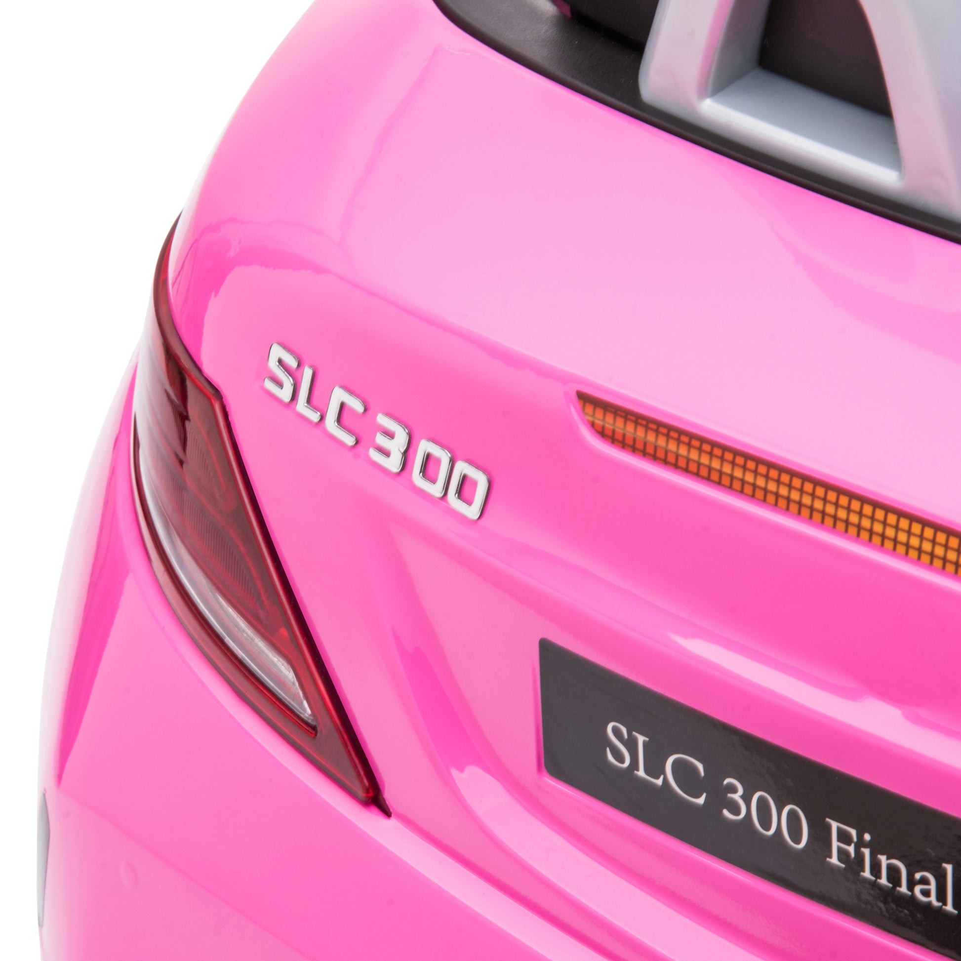 Aosom Mercedes Slc 300 Licensed Kids Electric Car With Remote Control, 12V Battery Powered Kids Ride On Car With Music, Lights, Suspension For 3 6 Years Old, Pink Pink Plastic