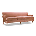 Alana Lawson Three Cushion Tightback Sofa, Peach Orange Velvet Orange Foam Velvet 3 Seat