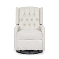 Classic Design, Manual Recliner Chair With 360 Degree Swivel Beige Fabric