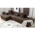 Modular Combination Living Room Sofa Set, Modern Minimalist Sofa, Free Installation Sofa, L Shaped, Italian Minimalist Tofu Block Sofa, Left Hand Facing,Terrycloth Fabric,Dark Brown Dark Brown Polyester Primary Living Space Soft Modern Polyester 3 Seat