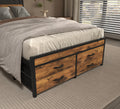 Twin Bed Frames With Headboard, Twin Size Bed Frames With Storage Drawers, Twin Bed, Black Metal Platform Bed Frame, Single Bed Frame, No Box Spring Needed Black Mdf Metal