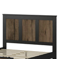 4 Pieces Bedroom Sets, Full Size Farmhouse Platform Bed With Wooden Strip Decoration, Storage Nightstand And Dresser With Metal Handle, Black Full Black 4 Piece Set Particle Board