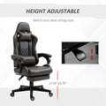 Vinsetto Racing Gaming Chair Diamond Pu Leather Office Gamer Chair High Back Swivel Recliner With Footrest, Lumbar Support, Adjustable Height, Brown Brown Pu