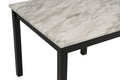 5Pc Counter Height Dining Set Square White Faux Marble Table Blue Velvet Upholstered Tufted Nail Head Chairs Wooden Leg Dining Room Furniture Black Wood Faux Marble Black,Blue,White Seats 4 Wood