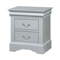 Platinum 2 Drawer Nightstand Silver 2 Drawers Bedroom Rectangle Traditional Pine Drawers Wood