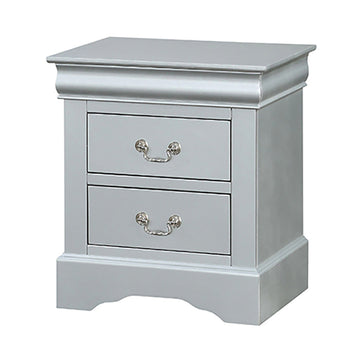 Platinum 2 Drawer Nightstand Silver 2 Drawers Bedroom Rectangle Traditional Pine Drawers Wood