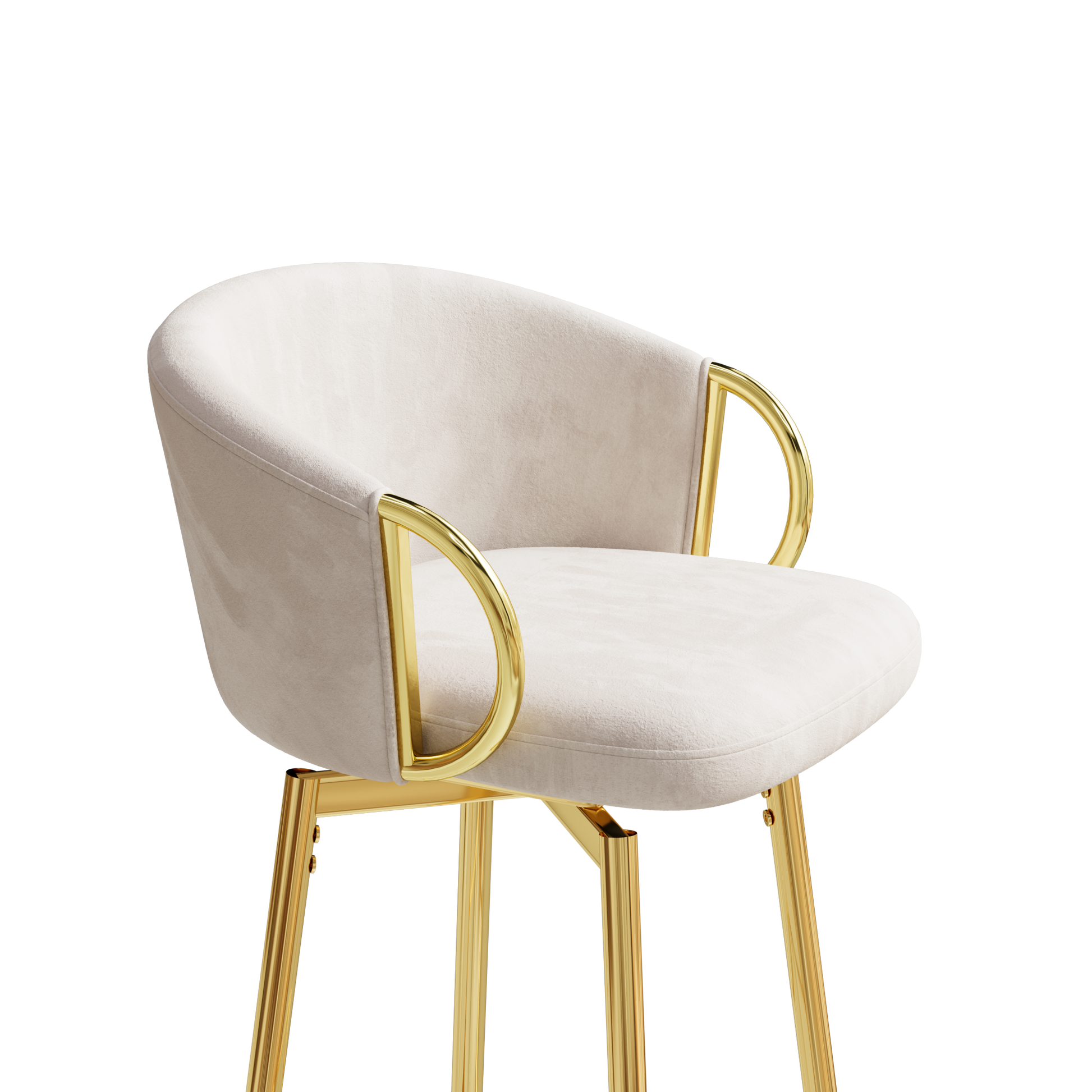 30 Inch Dining Chairs Set Of 2 Modern Style 360 Swivel Bar Chairs With Simple Design, Comfortable High Stools, And Flexible Dining Chairs Suitable For Bars, Restaurants,Velvet Bar Chair Beige Beige