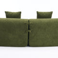 4 Seater Green Sofa With Chenille Fabric, 30D ,60 Hardness Full Sponge,4 Pillow For Living Room, Home Furniture Sleeper Sectional Sofa For Apartment Green Chenille Primary Living Space Medium Firm