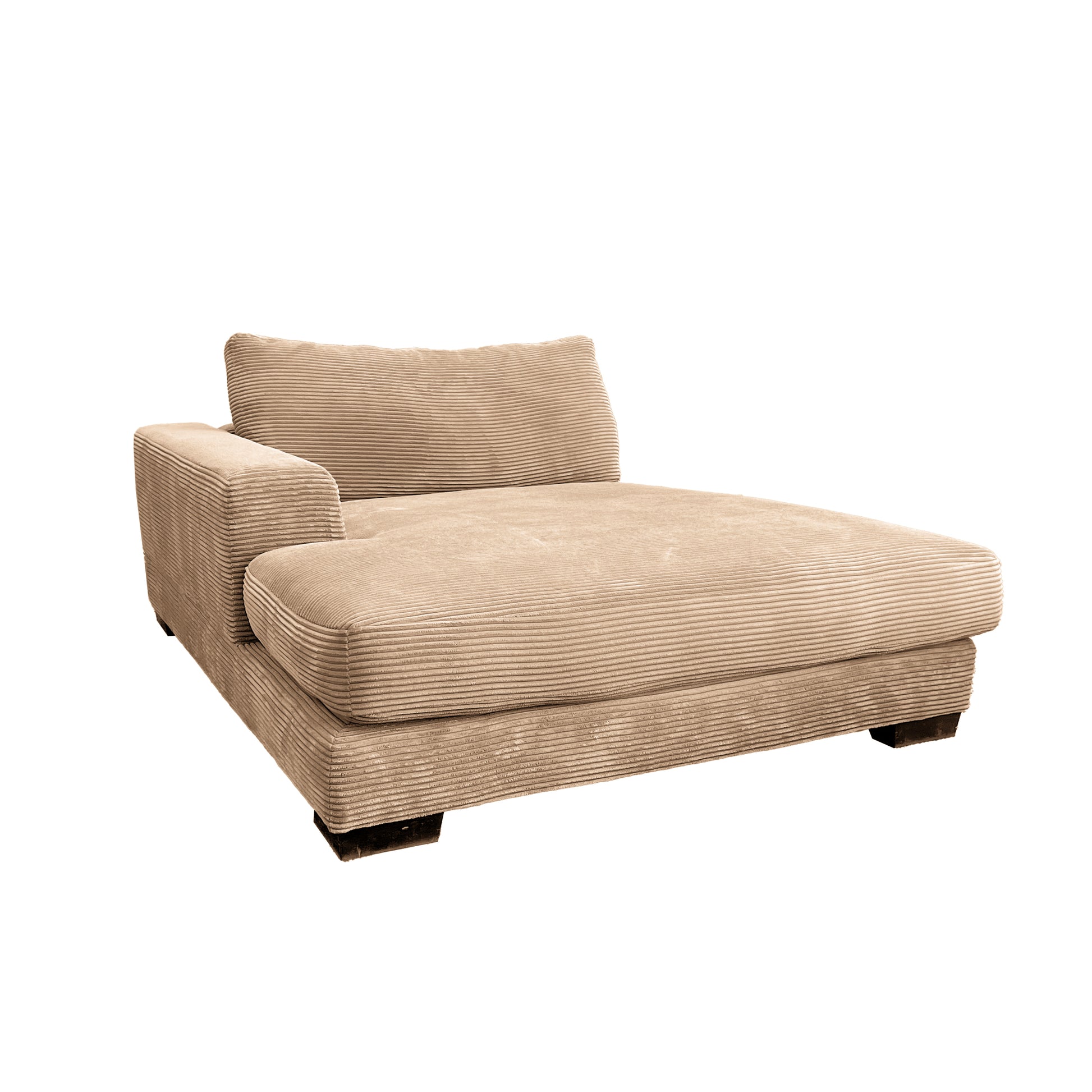 Bella Tan Corduroy Left Facing 3 Piece Sectional Tan Wood Corduroy 3 Seat