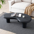47.24'' Fiberglass Cloud Coffee Table For Living Room Vintage Table With 3 Support Legs,Matte Black Table Front Of The Sofa, Irregular Center Table,No Need Assembly Matt Black Fiberglass