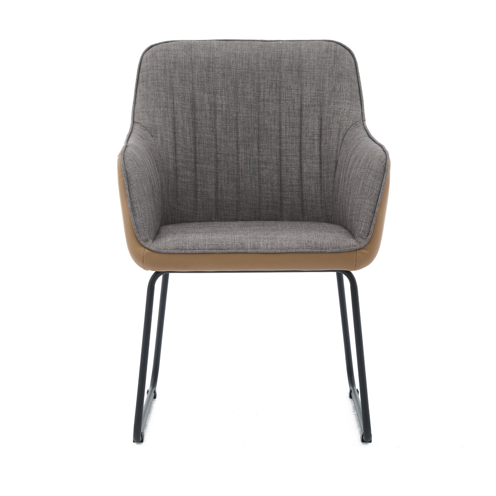 Ts Leisure Chair Dining Chair Light Grey Camel Oak Linen