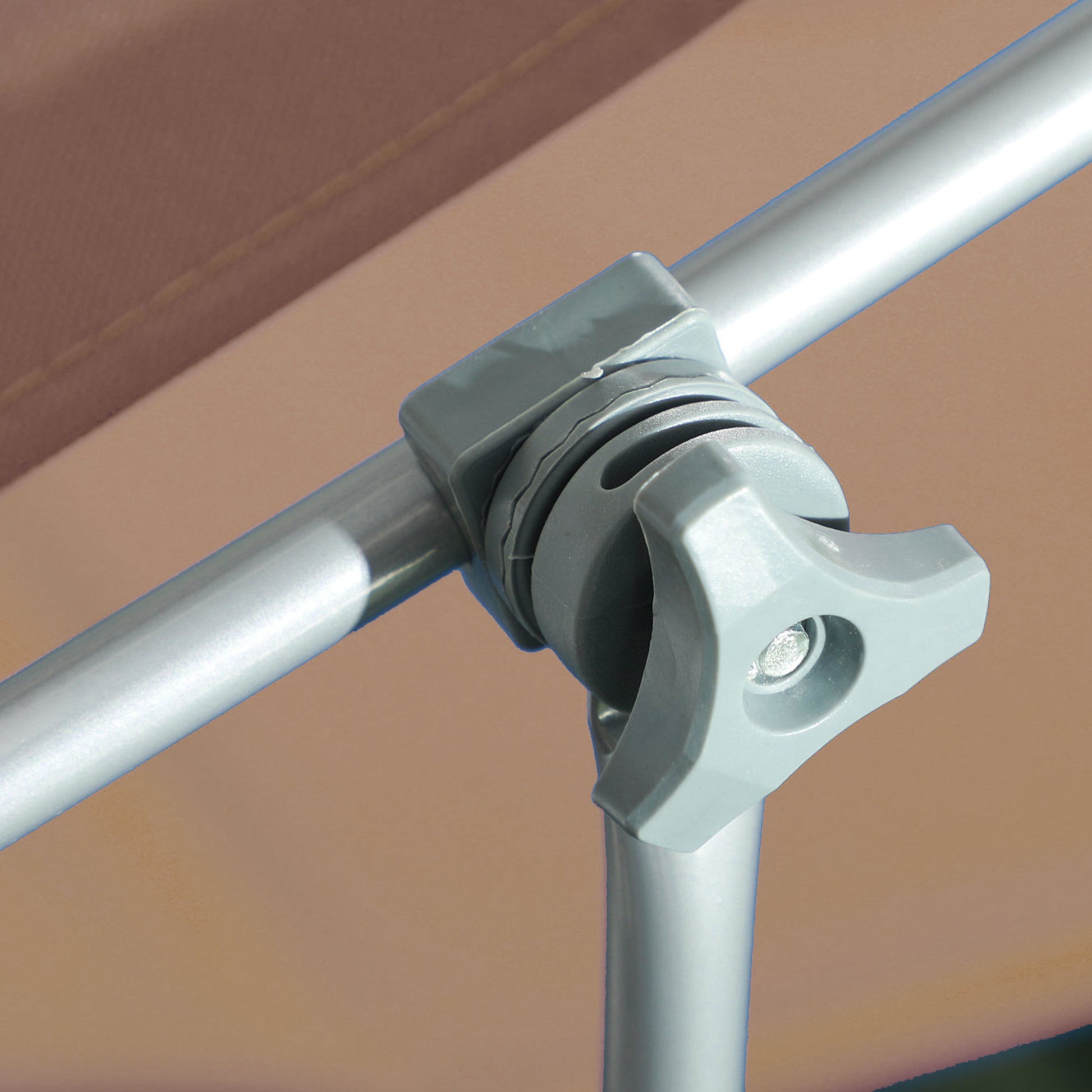 Outsunny Outdoor Lounge Chair, Adjustable Folding Chaise Lounge, Tanning Chair With Sun Shade For Beach, Camping, Hiking, Backyard, Tan Tan Steel