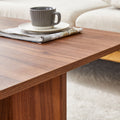 44.8 Inch Walnut Wood Grain Mdf Coffee Table Modern Luxury, Stable Triangular Support.The Coffee Table Is Made Of Medium Density Fiberboard Material And Is Suitable For Living Rooms, Bedrooms,Etc.