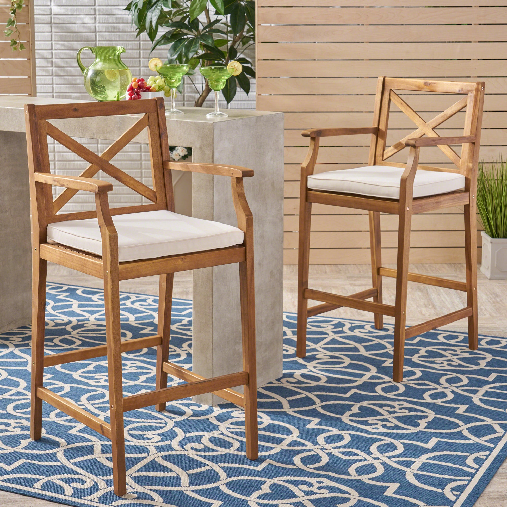 Perla Barstool Brown Acacia Wood