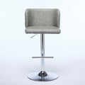 Swivel Barstools Adjusatble Seat Height With Chrome Base, Modern Pu Upholstered Bar Stools With The Whole Back Tufted, For Home Pub And Kitchen Island,Gray, Set Of 2 Gray American Design Bar Stools Set Of 2 Foam Pu Leather