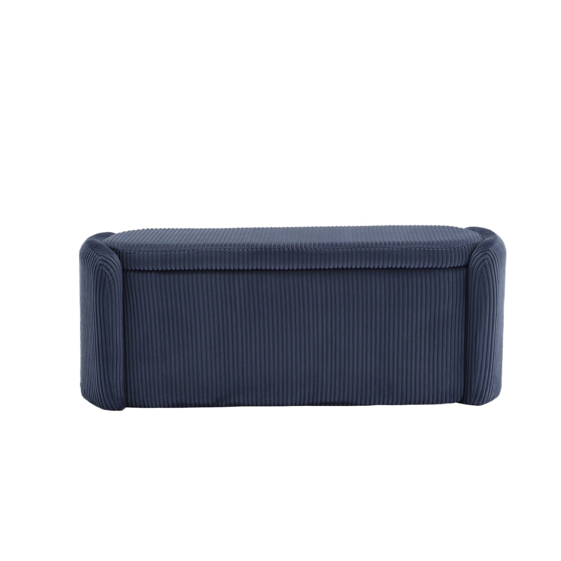 Coolmore Storage Ottoman,Bedroom End Bench,Upholstered Fabric Storage Ottoman With Safety Hinge, Entryway Padded Footstool, Ottoman Bench For Living Room & Bedroom Navy Navy Foam Velvet