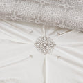 6 Piece Embroidered Cotton Reversible Comforter Set Ivory King Cal King King Ivory Polyester