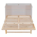 Queen Murphy Bed With Large Drawers,White Queen White Plywood