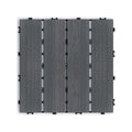Patio Floor Tiles Pack Of 11 Wpc Wood Plastic Composite Patio Deck Tiles Diy Interlocking Decking Tiles, Quick Deck Floor Tile, Court Tile, Water Resistant Indoor Outdoor 11.8