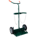 440Lbs Capacity Cylinder Cart,Welding Cylinder Hand Truck,Large Dual Oxygen Tank Cart Dolly With 10 Inch Solid Rubber Wheels Green Steel
