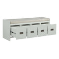 Beige And White Bench With Storage Beige Primary Living Space Solid Beige Drawer Wood Fabric