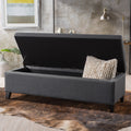 Hartford Storage Ottoman Dark Gray Fabric