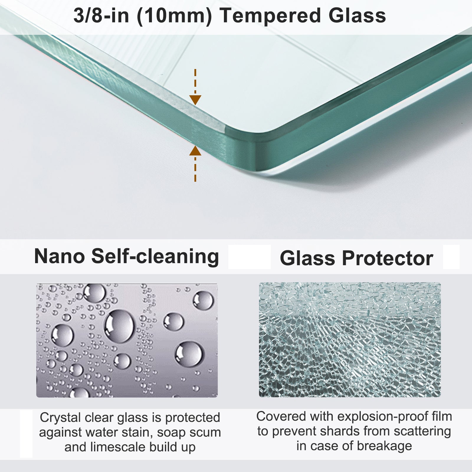 56 To 60'' W X 76'' H Frameless Shower Door, Double Sliding Shower Door With Premium 3 8'' 10Mm Thick Tempered Glass, Stainless Steel, Brushed Nickel Brushed Nickel Bathroom Modern Tempered Glass