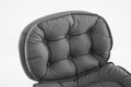 Armless Office Desk Chair With Wheels: Pu Leather Cross Legged Wide Chair,Comfortable Adjustable Swivel Computer Task Chairs For Home,Office,Make Up,Small Space,Bed Room Smoke Grey Antique Fiber Foam And Polyester Fiber Pad Pvc