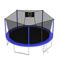 14Ft Trampoline Set With Swing,Sports Fitness Trampolines With Enclosure Net, Recreational Trampolines For Outdoor Indoor Blue Metal