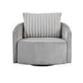 Modern Sleek Design Swivel Chair Cushion Seat Soft Gray Chenille Upholstered Plush Back Pillow Living Room Furniture 1Pc Gray Primary Living Space Modern Plywood,Solid Wood