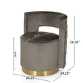 Swivel Arm Chair Grey Fabric