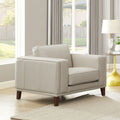 Lyon Leather Chair Beige Down Filling Genuine Leather