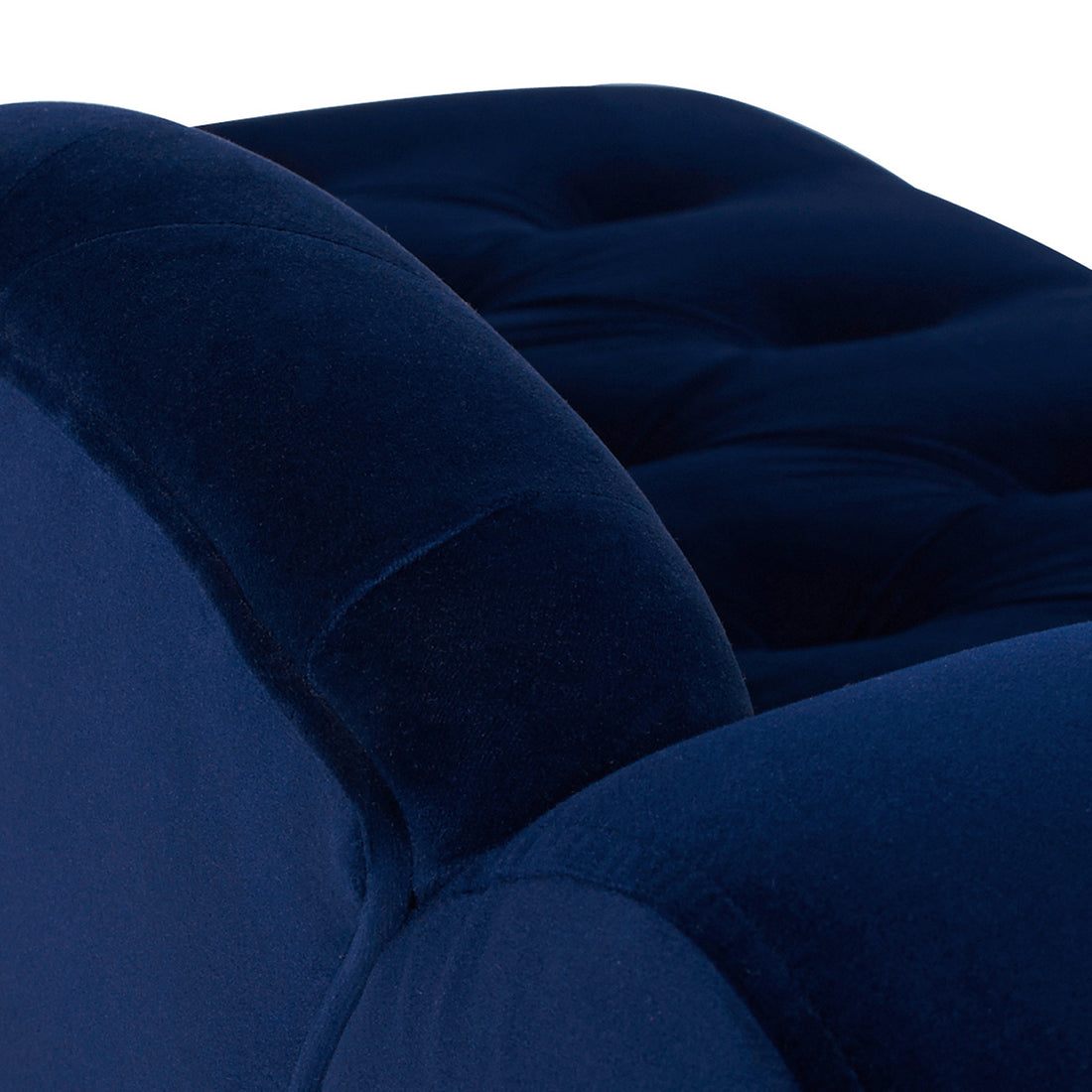 Samuel Tufted Roll Arm Chaise Lounge, Navy Blue Velvet Navy Blue Foam Velvet