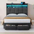 Bed 778Full Dg Clb Full Dark Gray Wood Fabric