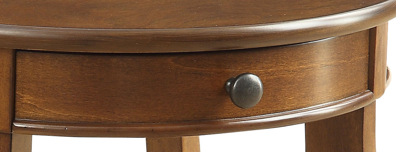 Alysa Walnut Finish Accent Table Walnut Synthetic Wood