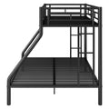 Twin Xl Over Queen Metal Bunk Bed With Ladder And Guardrails, Black Expected Arrival Time: 9.7 Box Spring Not Required Twin Xl Black Metal Metal